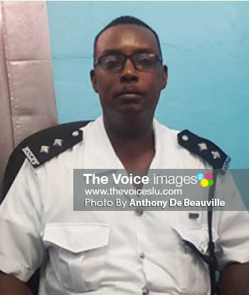 Image of Acting Inspector, Callixtus Charlemagne of the Royal Saint Lucia Police Force. (PHOTO: Anthony De Beauville) 