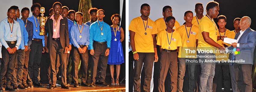 Image: (L-R) Champion team for 2019, Gros Islet and runners up, Babonneau .(PHOTO: Anthony De Beauville)