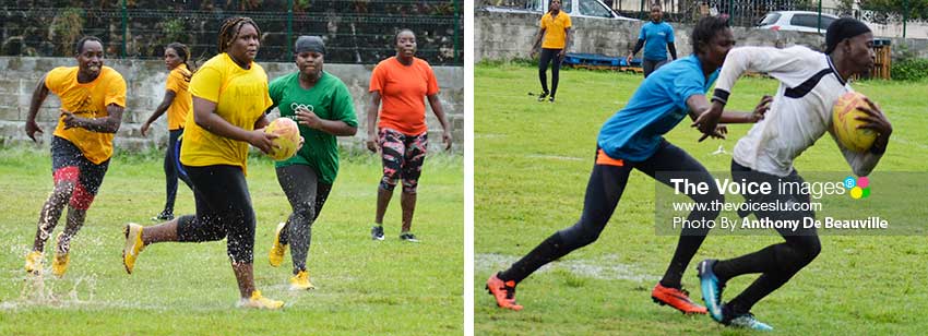 Image: Despite the inclement weather the Saint Lucia Rugby Football Union was still able to put on a spectacular display the day after defeating Martinique 12-11.  PHOTO: Anthony De Beauville)