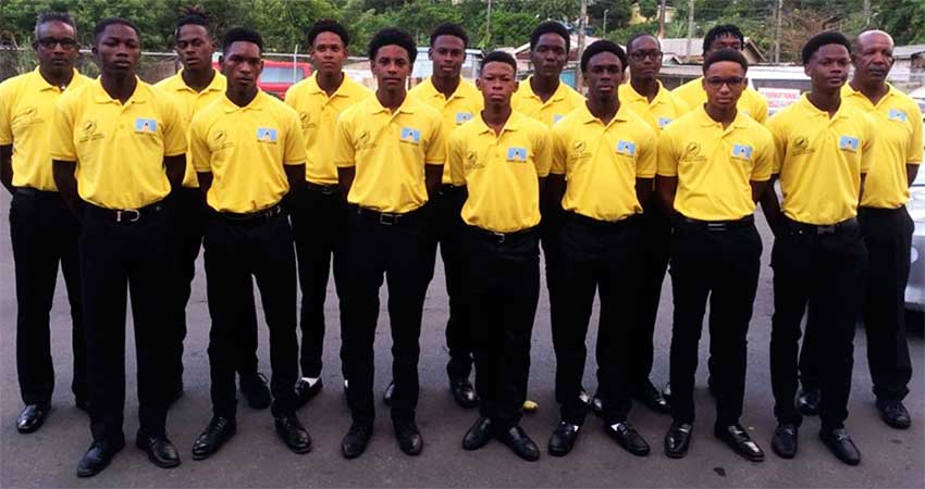 Image: Team Saint Lucia just before departure for Dominica on Friday. (PHOTO: Team SLU)