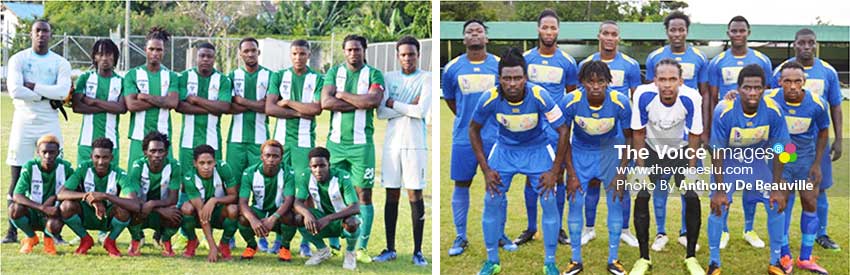 Image: (L-R) Big weekend clash at the Marchand Playing Field, Vieux Fort South and Gros Islet. (PHOTO: Anthony De Beauville)