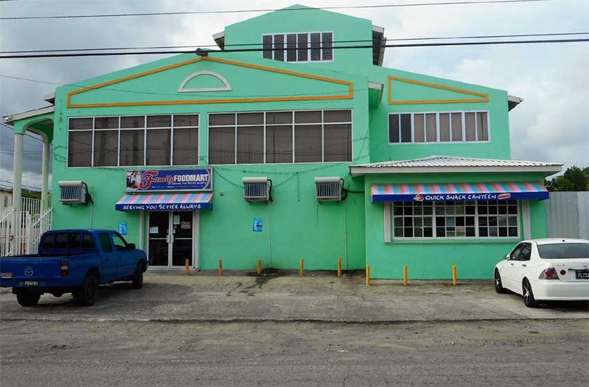 Image of Family Food Mart in Vieux Fort was robbed by armed bandits this week. 