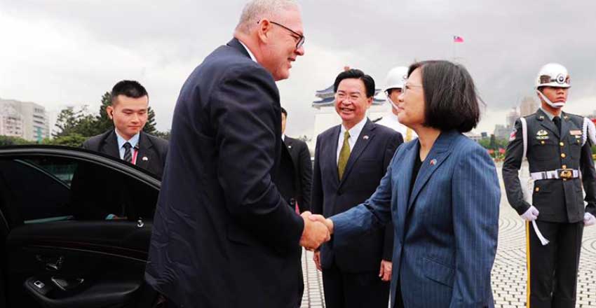 Image of President Tsai Ing-wen with Prime Minister Allen Chastanet during the Prime Minister’s official visit to Taiwan in October, 2018. 