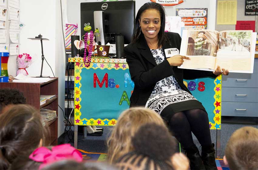 Image of teacher and students