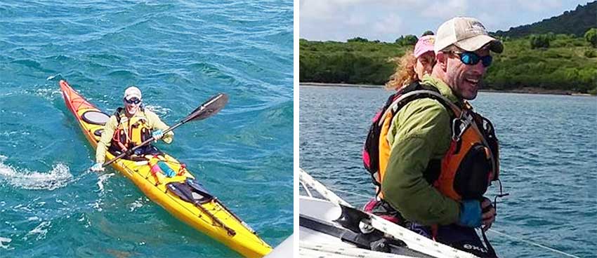 Image: (L-R) Weston Moses enroute to Martinique; Weston taking a much deserve rest after reaching Grande Anse in Martinique. (PHOTO: SLCS)