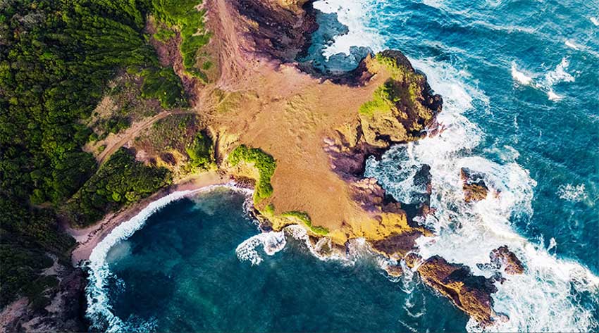 Image of an aerial view of the northern tip of the Cabot development, which has already broken ground in Saint Lucia. [PHOTO: Caribbean Journal]