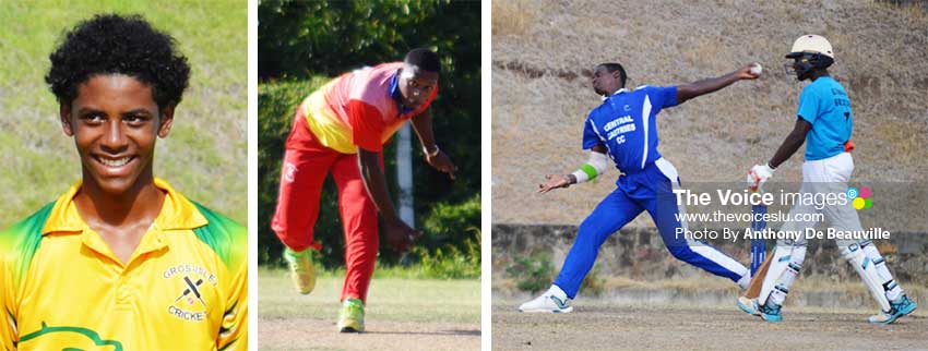 Image: (L-R) Ackeem Auguste (top order batsman), Tonius Simon (all-rounder) and Dillan John (fast bowler). (PHOTO: Anthony De Beauville) 