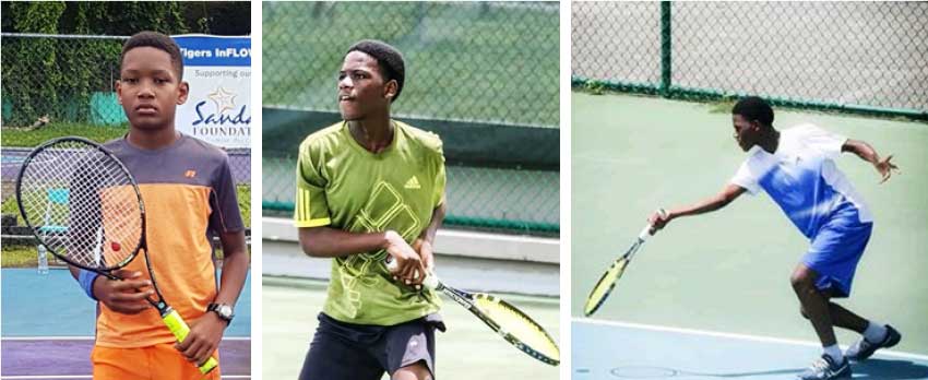 Image: (L-R) Boys Under 14, Aiden Rosemond, Saneil Bernard and Saige Charlemagne. (PHOTO: SLTA)