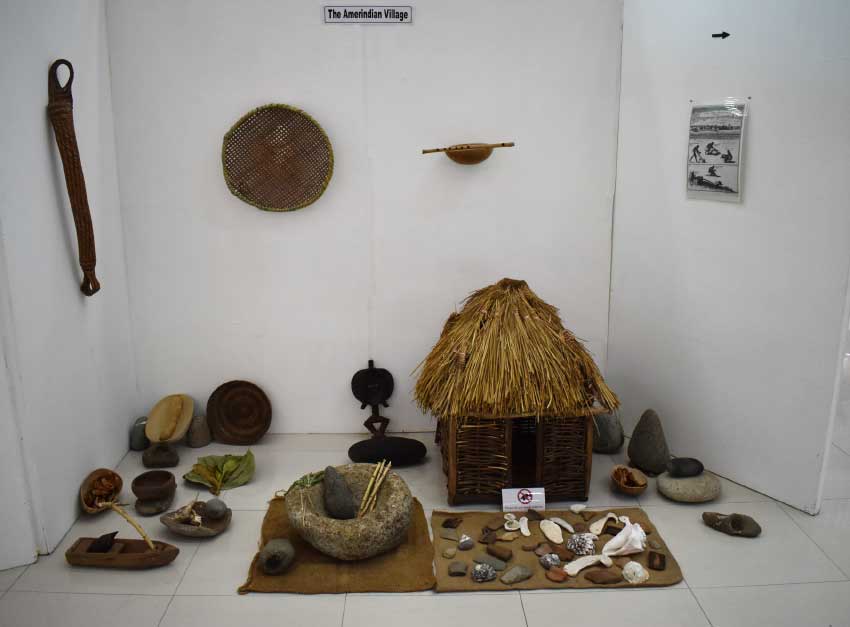 Image of an Amerindian Village on display. 