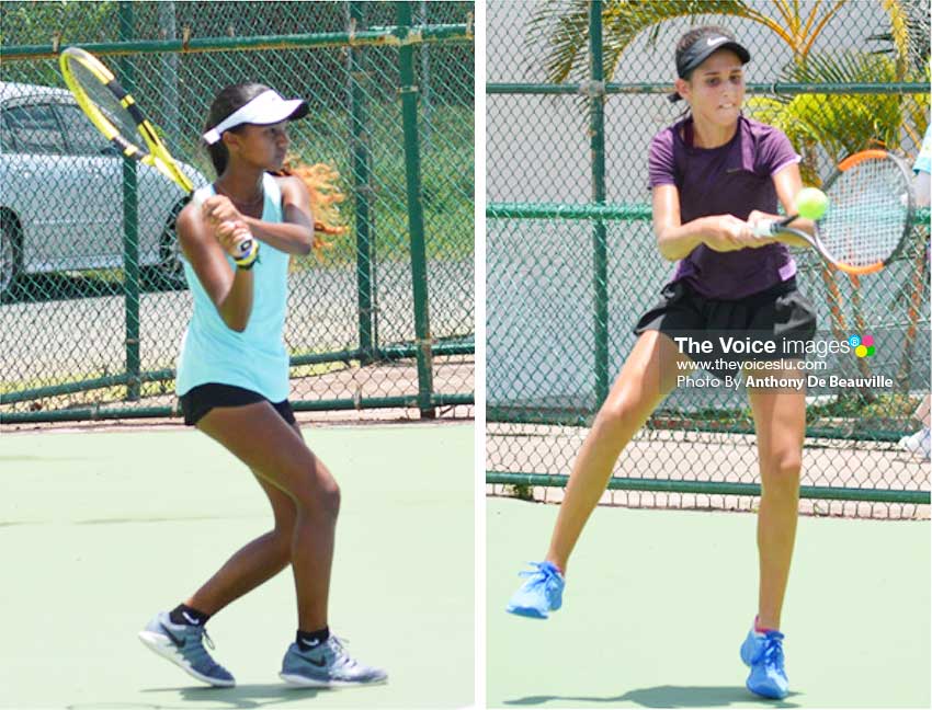 Image: (L-R) Cameron Wong (Trinidad and Tobago) and RasarioElmudesi(Dominican Republic) had a hard fought three set match 4-7, 7-5, 6-2. (Photo: Anthony De Beauville)