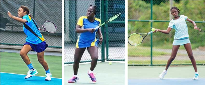 Image: (L-R) Girls Under 14, Jorja Mederick, Iyana Paul and Alysa Elliott. (PHOTO: SLTA)