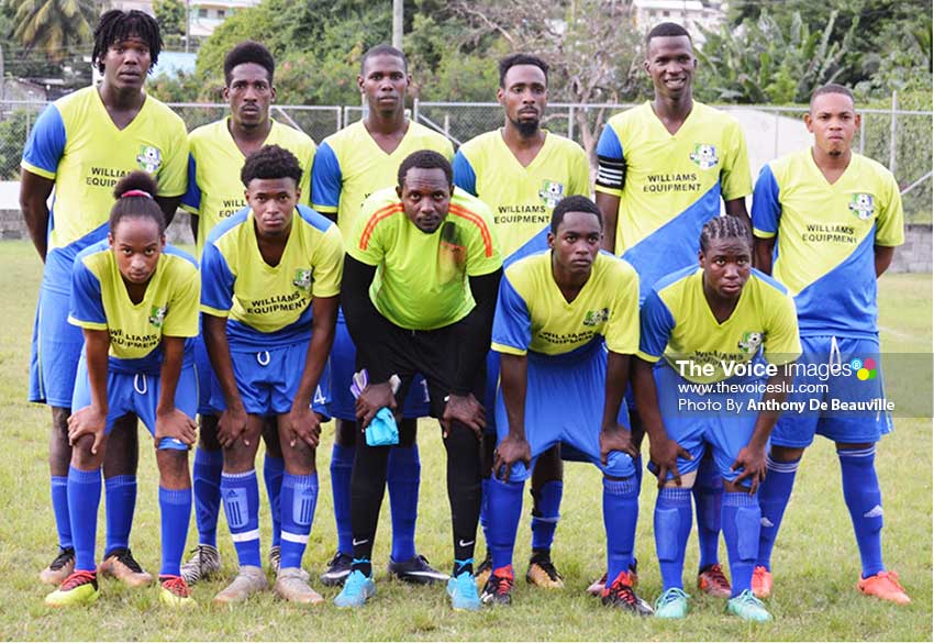 Image: Marchand 2019 Island Cup starting XI against Vieux Fort North on Saturday 3rd August. (PHOTO: Anthony De Beauville)