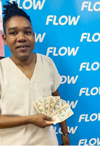 Image of one of FLOW’s lucky winners. 