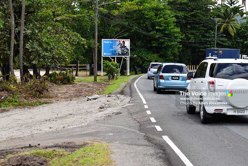 Image: Part of the road which will be widened as part of the just commenced government project. [PHOTO: Allen Alexander]