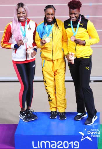 Image: (L-R) Pricilla Frederick (Antigua and Barbuda), Levern Spencer (Saint Lucia) and Kimberly Williams (Jamaica) (Photo: Dave Pascal)