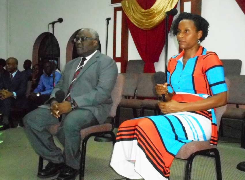 Image: From left: Professor Wayne West and Philippa Davies, Advocacy Officer of the Jamaica Coalition for a Healthy Society. 