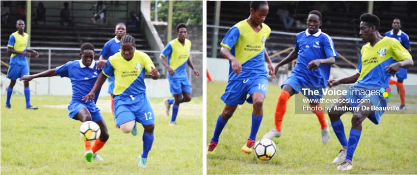 Image: (L-R)Some of the action between defending champions Marchard and Vieux Fort North. (PHOTO: Anthony De Beauville)