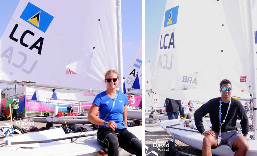 Image: (L-R) Stephanie Lovell is eager for the sailing competition to start; Luc Chevrier is prepared and ready to compete. (PHOTO: David Pascal) 
