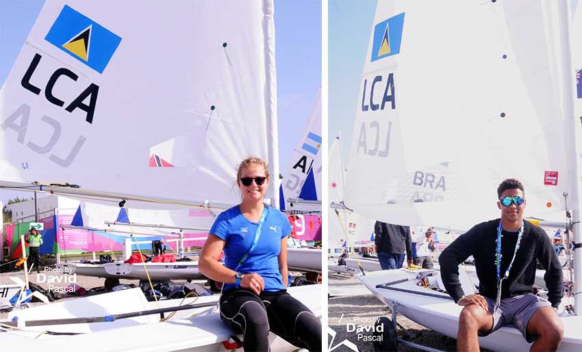 Image: (L-R) Stephanie Lovell is eager for the sailing competition to start; Luc Chevrier is prepared and ready to compete. (PHOTO: David Pascal)