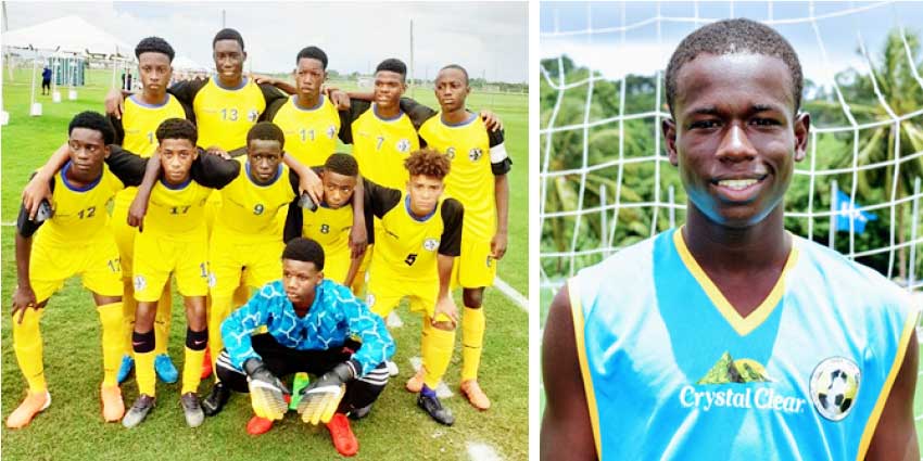 Image: (L-R) Team Saint Lucia; Striker Keegan Caul 3 goals in two matches. (PHOTO: SLFA/TF)