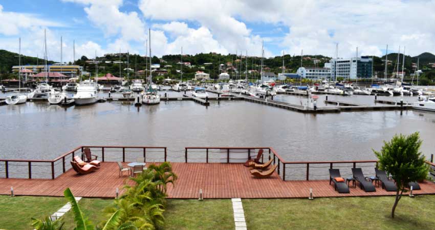 View from the Waters Edge Villas by Bay Gardens. 