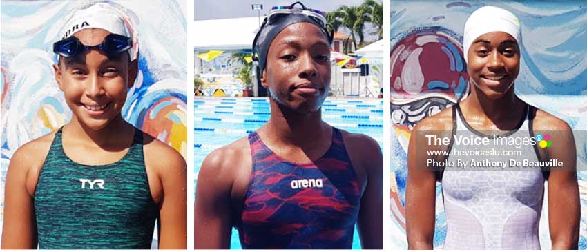 Image: (L-R) Alexandra Bristol (Lightning Aquatics), Caitlin Polius (Seajays) and Naima Hazell (Lightning Aquatics). (Photo: Anthony De Beauville)