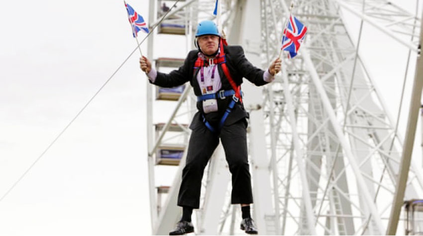 Image: Boris Johnson... first flying sky-high on Brexit, until his chances of breezing through an early general election before Brexit went blowing with the wind. (Photo Courtesy: The Guardian)
