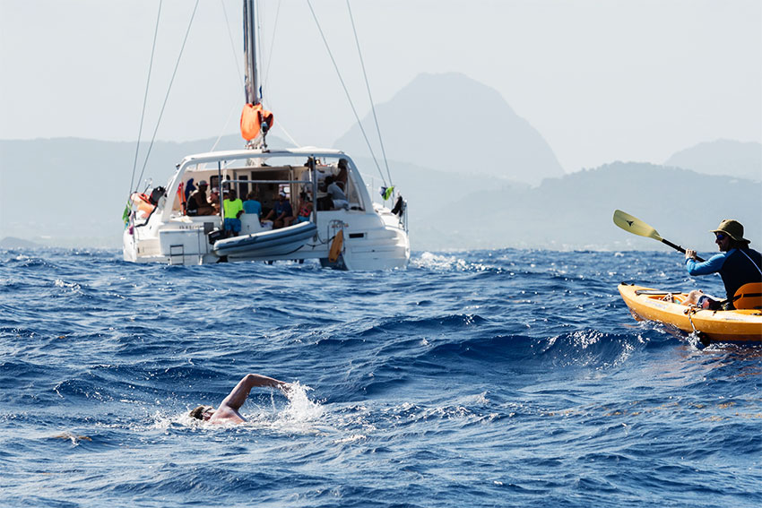 Image: Cameron Bellamy's historic swim from Barbados to Saint Lucia