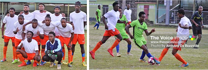 Image: (L-R) Laborie got the better of Mon Repos 4-1; some of the action between the two teams. (Photo: Anthony De Beauville) 