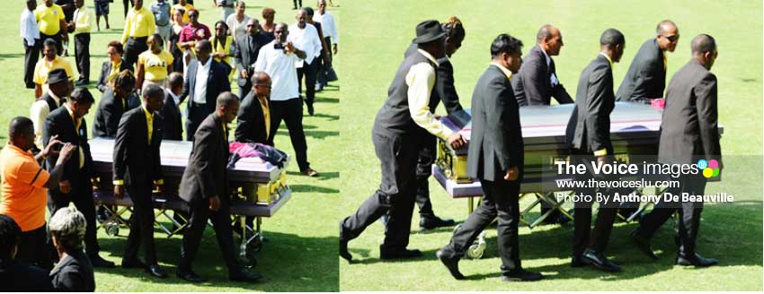 Image: The final farewell - Chaz’ being taken to his place of rest.(Photo: Anthony De Beauville) 