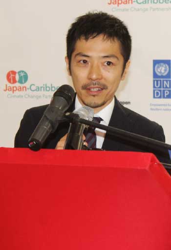 Image of Toshihide Kanaya, Second Secretary at the Embassy of Japan in Trinidad and Tobago at the J-CCCP presentation.