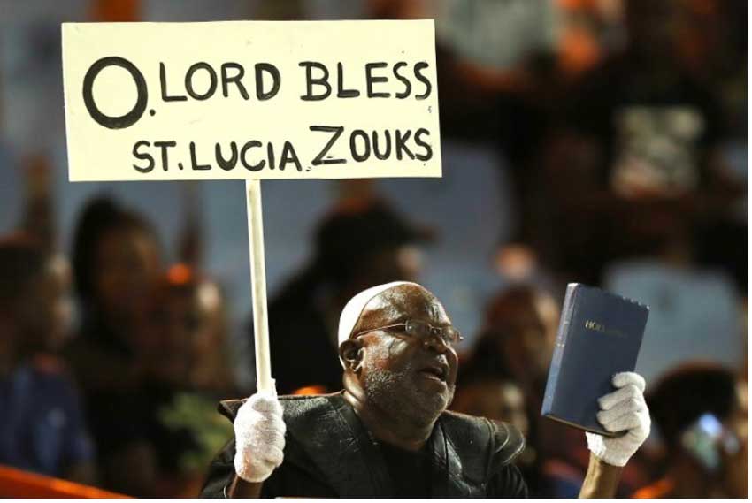 Image: A Zouks fan called on the Lord for help and help did come. (Photo: CPL T20 Ltd 2019) 