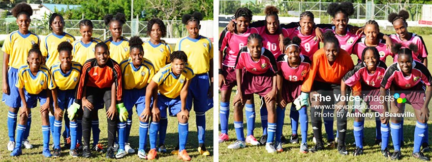 Image: (L-R) Canaries and National Under 14s starting eleven. (PHOTO: Anthony De Beauville) 