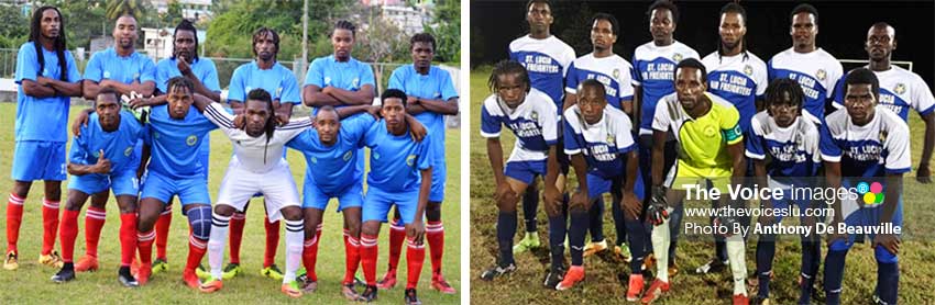 Image: Canaries takes on Gros Islet at the GIPF in the SLFA Island Cup. (Photo: Anthony De Beauville)