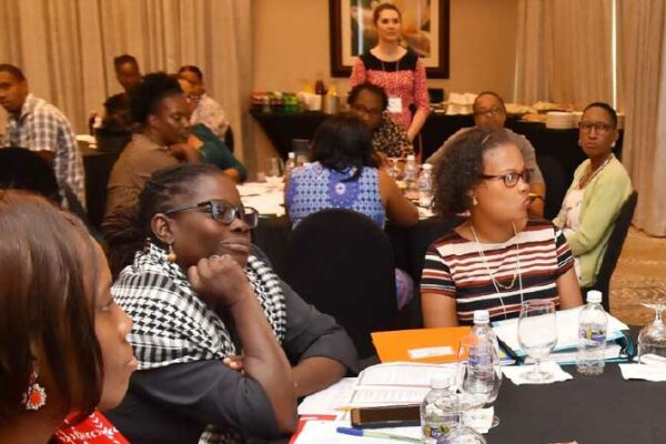 Image of educators at the recently held Teachers’ Resource Guide Workshop hosted at Sandals Regency La Toc Resort and Spa by the non-profit organization Hands Across the Sea in collaboration with the Early Learners Programme.