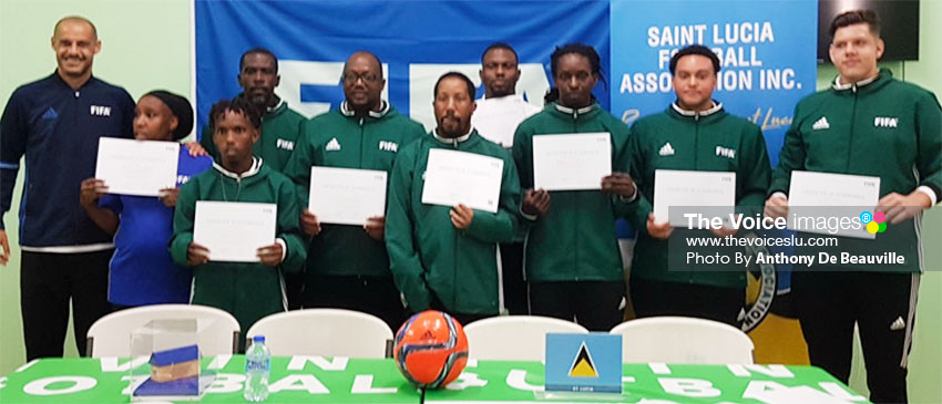 Image: FIFA instructor (far left) with course participants. (PHOTO: Anthony De Beauville) 