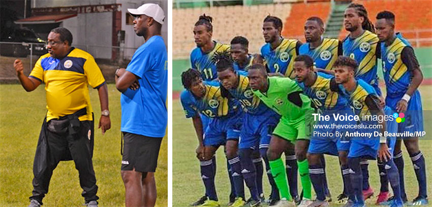 Image: Head and Assistant Coach Jamaal Shabazz and Francis Lastic will want nothing less than a win on home turf this evening; Saint Lucia set to turn up the heat against El Salvador today at the DSCG. (PHOTO: Anthony De Beauville/MP)