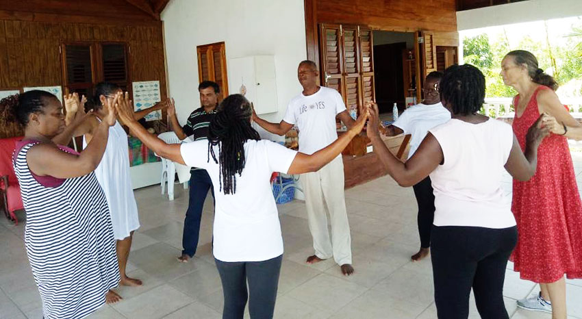 Image of Participants during the Biodanza workshop. 