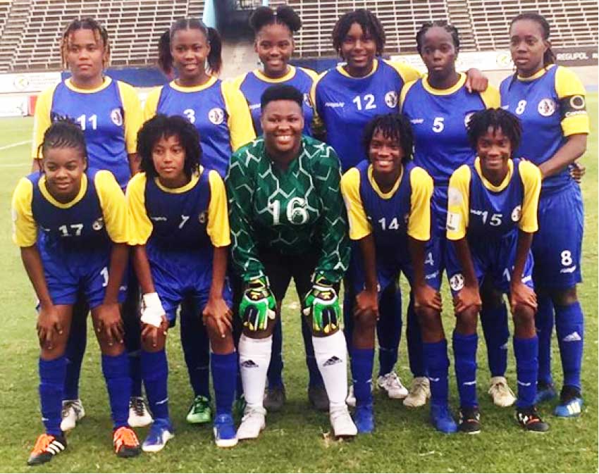 Image: Team Saint Lucia’s starting eleven against USVI on Wednesday. (Photo: EM)