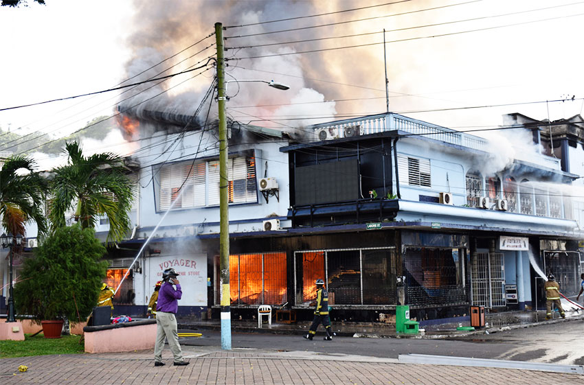 Image of Adjodha bulding on fire.