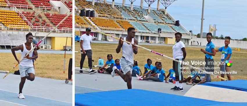 Image: (L-R) One of the Pole Vaulters during training. (PHOTO: Anthony De Beauville)