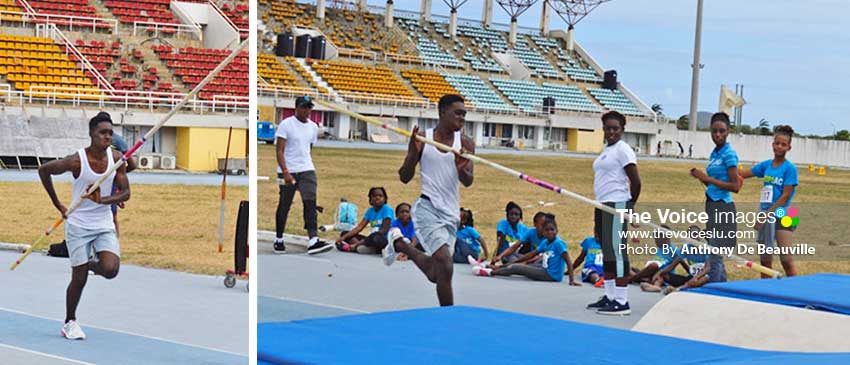 Image: (L-R) One of the Pole Vaulters during training. (PHOTO: Anthony De Beauville) 