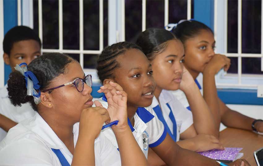 Image: Students of the Corinth secondary School during cyber security educational sessions.
