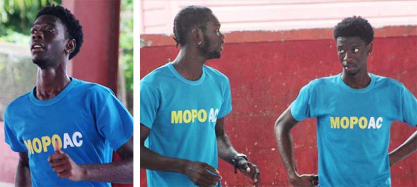 Image: (L-R) Abdel Girard during a training session at the Jumps Center; listening attentively to Mickey Ferdinand during a High Jump Clinic in 2O19. (PHOTO: AB)