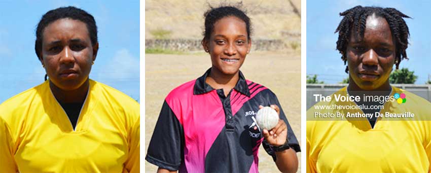Image: (L-R)Ashlene Edward, Zaida James, and Qiana Joseph. (PHOTO: Anthony De Beauville)