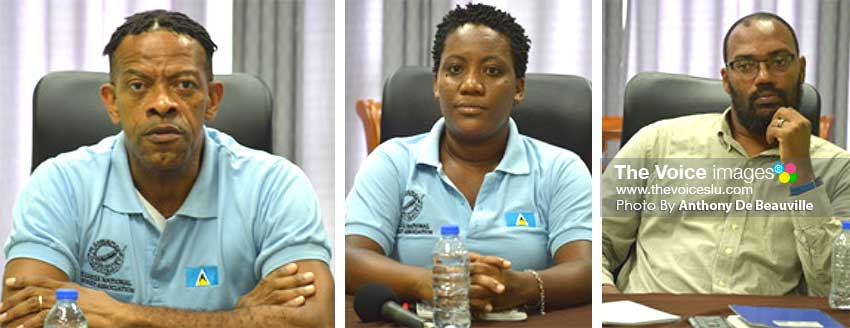 Image: (L-R) Carol Henry – SLNCA President; RosellinePreville – 3rd President and Shaun Alcindor – 1st Vice President. (PHOTO: Anthony De Beauville) 