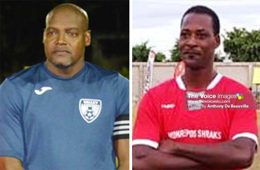 Image: (L-R) Errol Henry (Valley Ledgens); Alan Moncherry and Mon Repos Sharks. (PHOTO: Anthony De Beauville) 