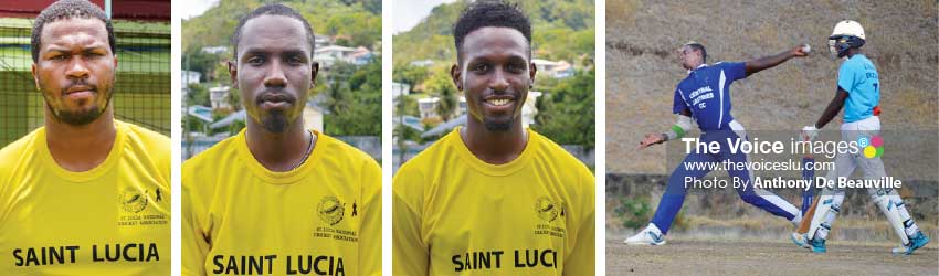 Image: (L-R) Four out of five nominees for Senior Cricketer of the Year, Johnson Charles, Jamal James, Larry Edwards and Dillan John. (Photo: Anthony De Beauville)