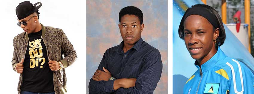 Image: [L-R] Soca sensation Arthur Allain, Entrepreneur Johanan Dujon, Renowned Saint Lucian athlete Levern Spencer. 