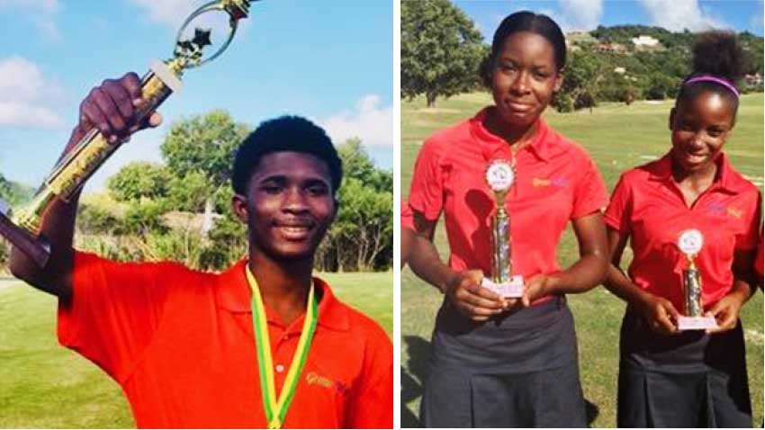 Image: (L-R) Keymanie Thomas, the reign continues; Girls Champion Lisa Daniel (right) faced strong competition from runner-up Celina Lubin. (Photo: SLGA)